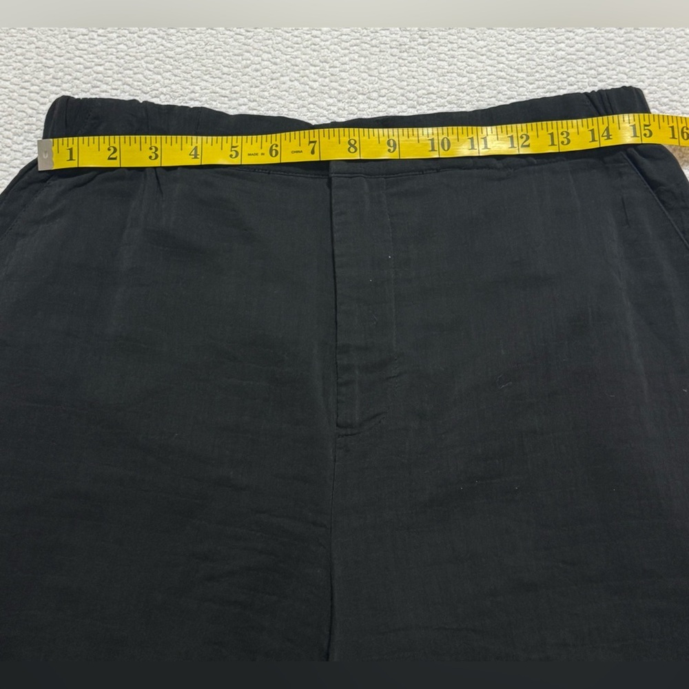 Bitte Kai Rand Size M Black Linen Blend Wide Legs High Rise Cullotte Pants - Picture 10 of 16